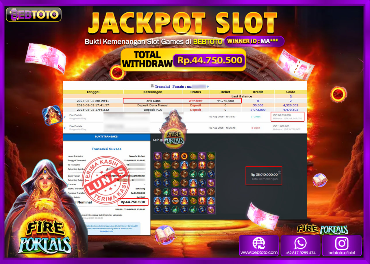BEBTOTO Jackpot Fire Portals