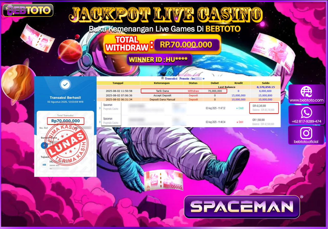 BEBTOTO Jackpot Spaceman